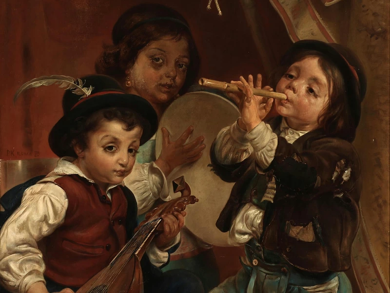 1840-Pietro Købke Krohn - Bambini che suonano musica - 1875